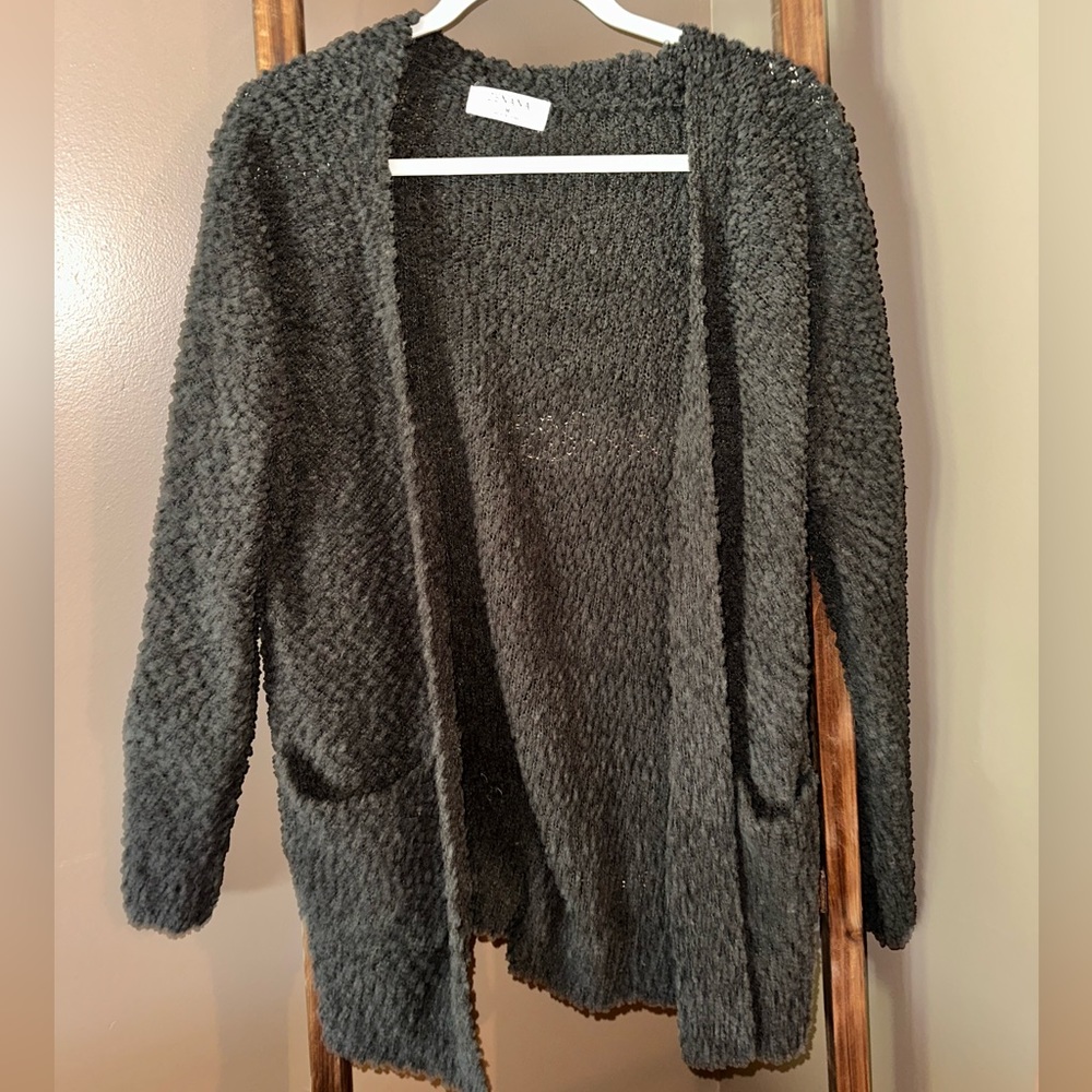 charcoal grey popcorn sweater